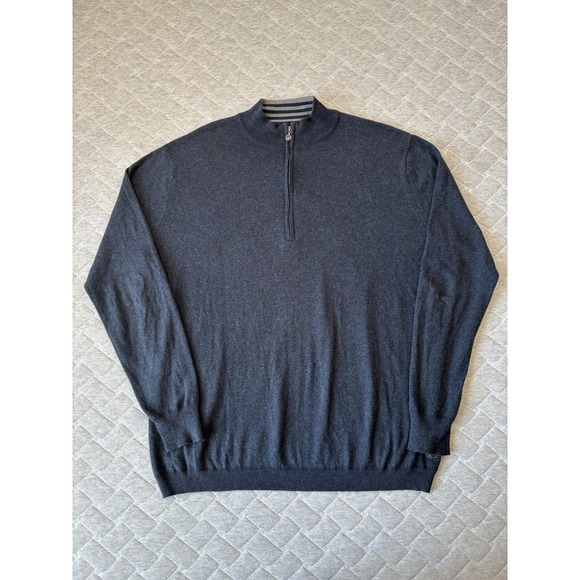 Linksoul Sweater Mens Large Quarter Zip Pullover Tempus Fugit Cashmere Blend - Picture 1 of 7